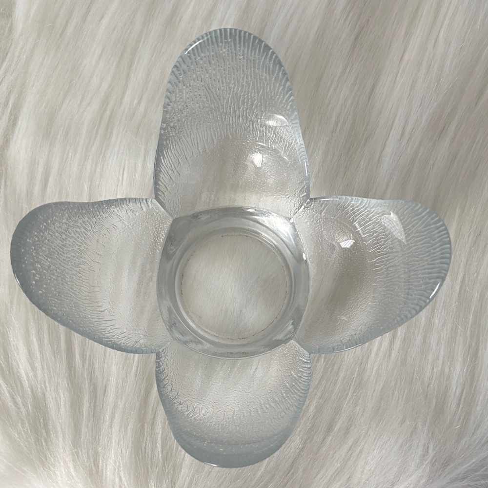 European  Frosted Glass Flower Bowl